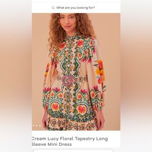 Farm Rio Lucy Floral Tapestry dress XS NWT